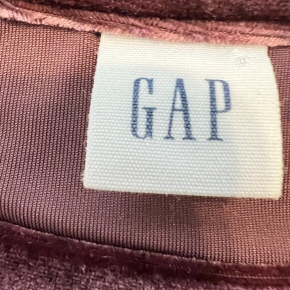 🖤 Gap Maroon Velvet Top - Gothic Glam & Steampunk Style (Size M Tall) - Picture 4 of 9